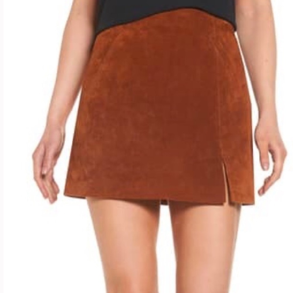 NWT BLANKNYC Suede Miniskirt in Brown - Picture 4 of 16